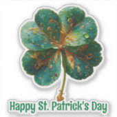 Fijne St. Patrick's Dag Elegante Klaver Sticker (Voorkant)