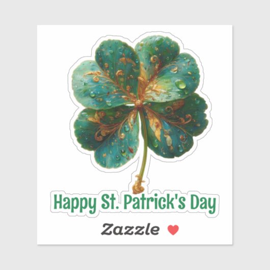Fijne St. Patrick's Dag Elegante Klaver Sticker (Vel)