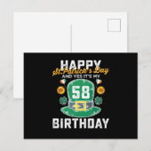 Fijne St. Patricks Dag En Ja Het Is Mijn 58 Verjaa Briefkaart (Voorkant / Achterkant)