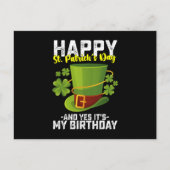 Fijne St. Patrick's Dag En Ja Het Is Mijn Verjaard Briefkaart (Voorkant)