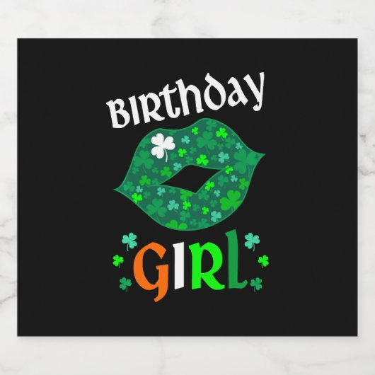 Fijne St Patricks Dag en ja het is mijn verjaardag Sparkling Wijnetiket (Enkel label)