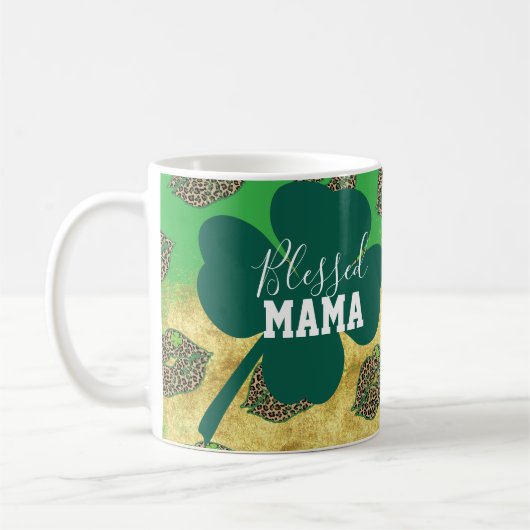 Fijne St. Patrick's Dag Gezegende Moeder Mama Koffiemok (Links)