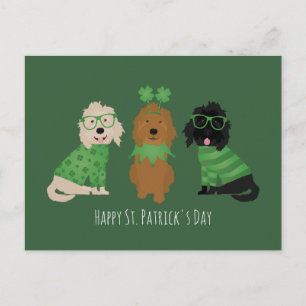 Fijne St. Patrick's Dag Goldendoodle Honden Briefkaart