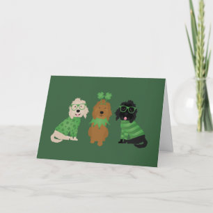 Fijne St. Patrick's Dag Goldendoodle Honden Feestdagen Kaart
