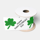 Fijne St. Patrick's Dag Groene Shamrocks 3" Satijnen Lint (Spoel)