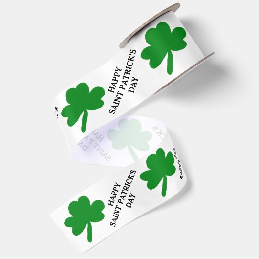 Fijne St. Patrick's Dag Groene Shamrocks 3" Satijnen Lint (Achterkant)