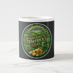 Fijne St. Patrick's Dag Liefdeshart Regenboog Sham Grote Koffiekop