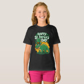 Fijne St Patrick's dag met dino T-shirt (Voorkant volledig)