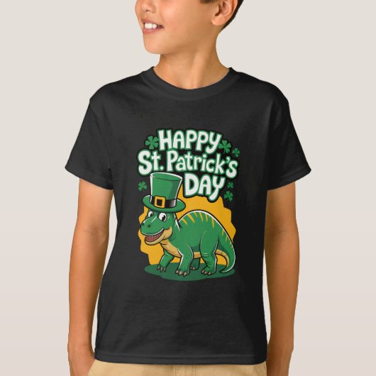 Fijne St Patrick's dag met dino T-shirt (Voorkant)