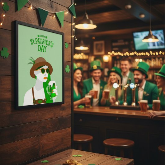 Fijne St. Patrick's Dag Moderne Groene Poster