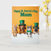 Fijne St. Patrick's Dag Moeder Huisdieren Kaart (Gele Bloem)