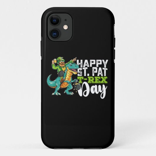 Fijne St. Patrick's Dag Pat T Rex Dinosaur Case-Mate iPhone Case (Achterkant)