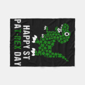 Fijne St. Patricks Dag Patrex T-rex Dinosaur Grapp Fleece Deken (Voorkant (Horizontaal))