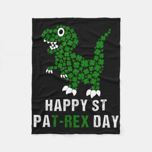 Fijne St. Patricks Dag Patrex T-rex Dinosaur Grapp Fleece Deken (Voorkant)