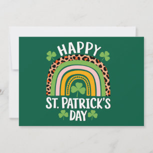Fijne St. Patrick's Dag Regenboog Klaver  Kaart