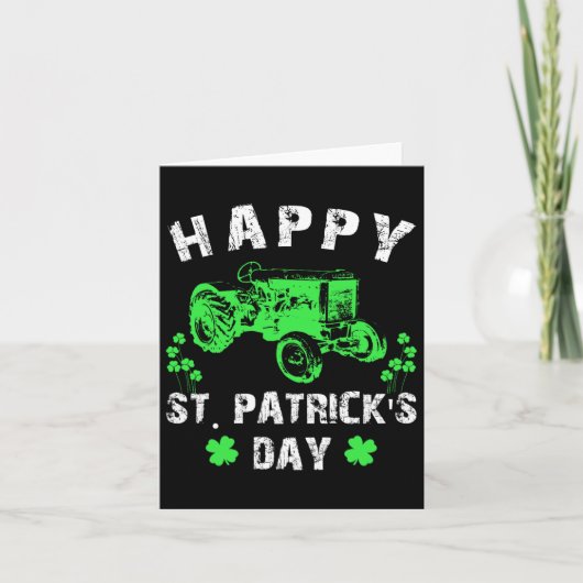 Fijne St. Patrick's Dag Tractor Grappige Peuter Jo Kaart (Voorkant)