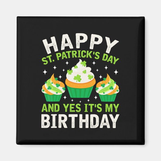 Fijne St. Patrick's Dag Verjaardag Saint Paddys Vr Magneet (Voorkant)