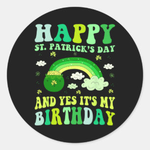 Fijne St Patricks Dag Verjaardag Saint Paddys Vrou Ronde Sticker