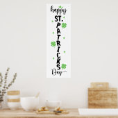 Fijne St. Patrick's Dag Vertical Shamrock Bord Poster (Keuken)