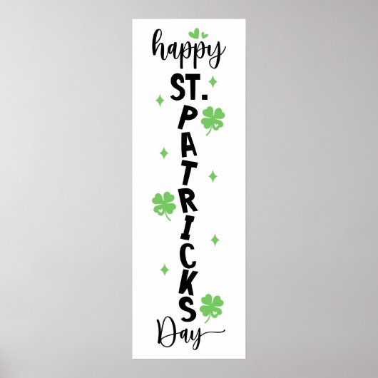 Fijne St. Patrick's Dag Vertical Shamrock Bord Poster (Voorkant)