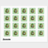 Fijne St. Patrick's Day aanpasbare leprechaun Vierkante Sticker (Vel)