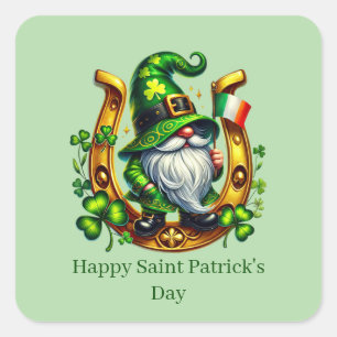Fijne St. Patrick's Day aanpasbare leprechaun Vierkante Sticker