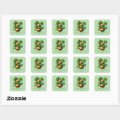 Fijne St. Patrick's Day aanpasbare leprechaun Vierkante Sticker (Vel)