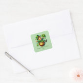 Fijne St. Patrick's Day aanpasbare leprechaun Vierkante Sticker (Envelop)
