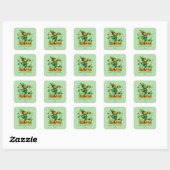 Fijne St. Patrick's Day aanpasbare leprechaun Vierkante Sticker (Vel)