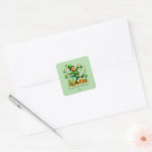 Fijne St. Patrick's Day aanpasbare leprechaun Vierkante Sticker (Envelop)