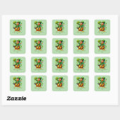 Fijne St. Patrick's Day aanpasbare leprechaun Vierkante Sticker (Vel)