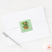 Fijne St. Patrick's Day aanpasbare leprechaun Vierkante Sticker (Envelop)