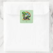Fijne St. Patrick's Day aanpasbare leprechaun Vierkante Sticker (Tas)