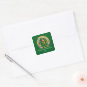Fijne St. Patrick's Day aanpasbare leprechaun Vierkante Sticker (Envelop)