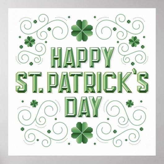 Fijne St. Patrick's Day Beveled Poster 24x24 (Voorkant)