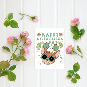 Fijne St. Patrick's day Cute dog met zonnebril Feestdagenkaart