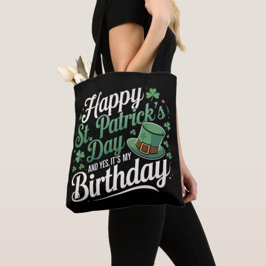 Fijne St Patrick's Day en ja, het is mijn verjaard Tote Bag (Dichtbij)