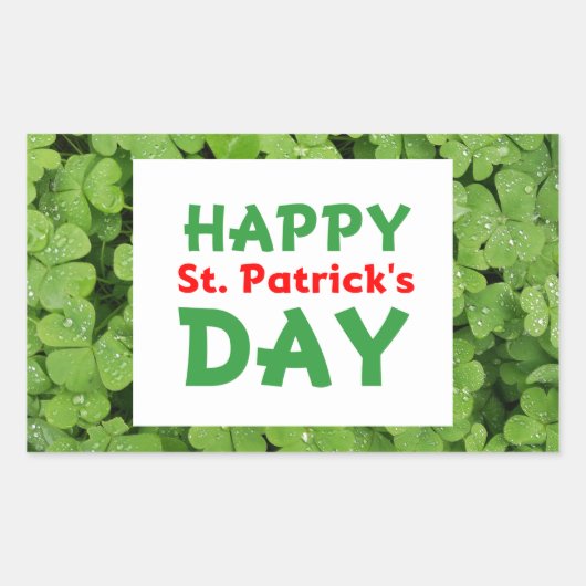Fijne St. Patrick's Day groene shamrock stickers. Rechthoekige Sticker (Voorkant)