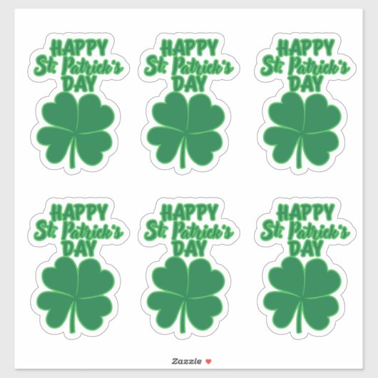 Fijne St. Patrick's Day Klaverblad  Sticker (Vel)