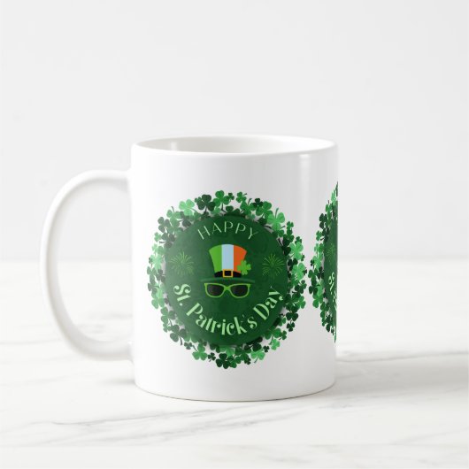 Fijne St. Patrick's Day Klaverkrans Mok (Links)