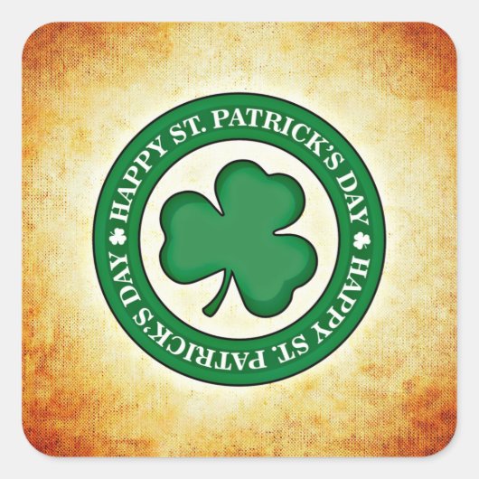 Fijne St. Patrick's Day Klaverplein Sticker (Voorkant)