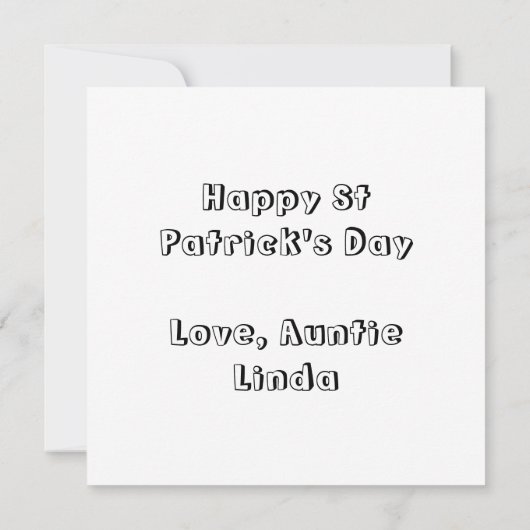 Fijne St Patrick's Day | kleurplaat Kaart (Achterkant)