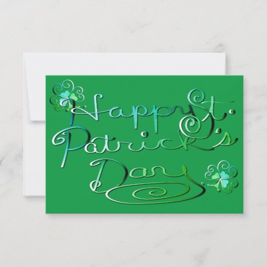 "Fijne St. Patrick's Day." Met de hand geschrevenW Kaart (Voorkant)