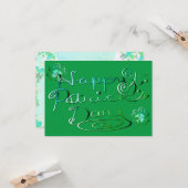 "Fijne St. Patrick's Day." Met de hand geschrevenW Kaart (Voorkant / Achterkant in situ)