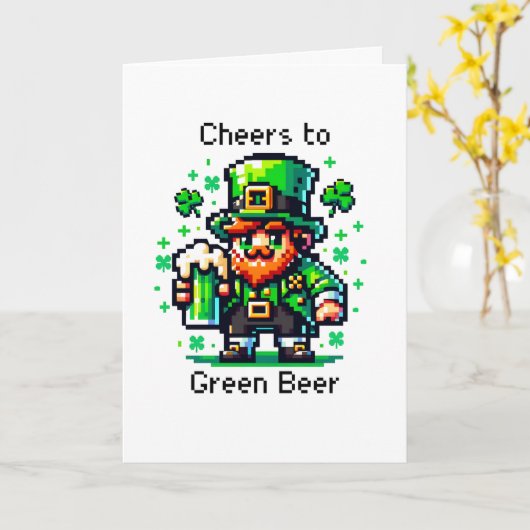 Fijne St Patrick's Day | Proost op groen bier Kaart (Gele Bloem)