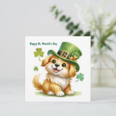 Fijne St. Patrick's Day Puppy Feestdagenkaart (Staand voorkant)