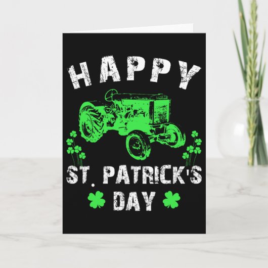 Fijne St Patrick's Day Tractor Grappige Peuter Jon Kaart (Voorkant)