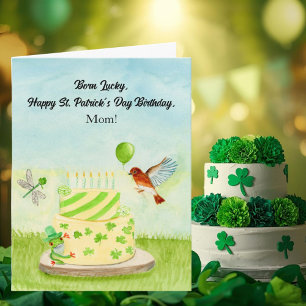 Fijne St. Patrick's Day verjaardag mama Kaart