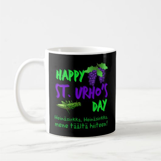 Fijne St Urho's Day Finse Grasshopper nieuwigheid Koffiemok (Links)