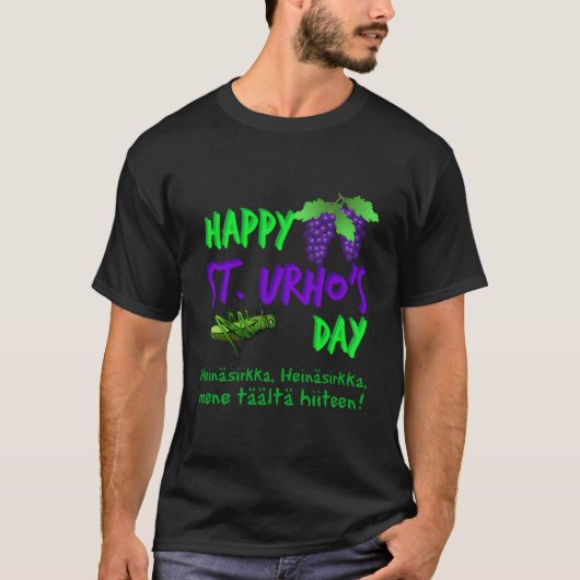 Fijne St Urho's Day Finse Grasshopper nieuwigheid T-shirt (Voorkant)